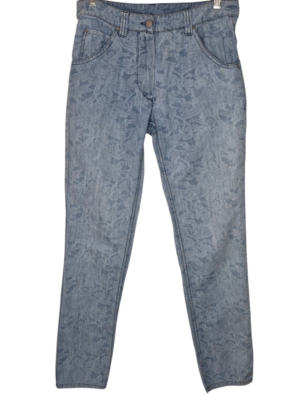 Isabel Marant Light Blue Floral Pattern Straight Leg Jeans FR 36‎ US 4